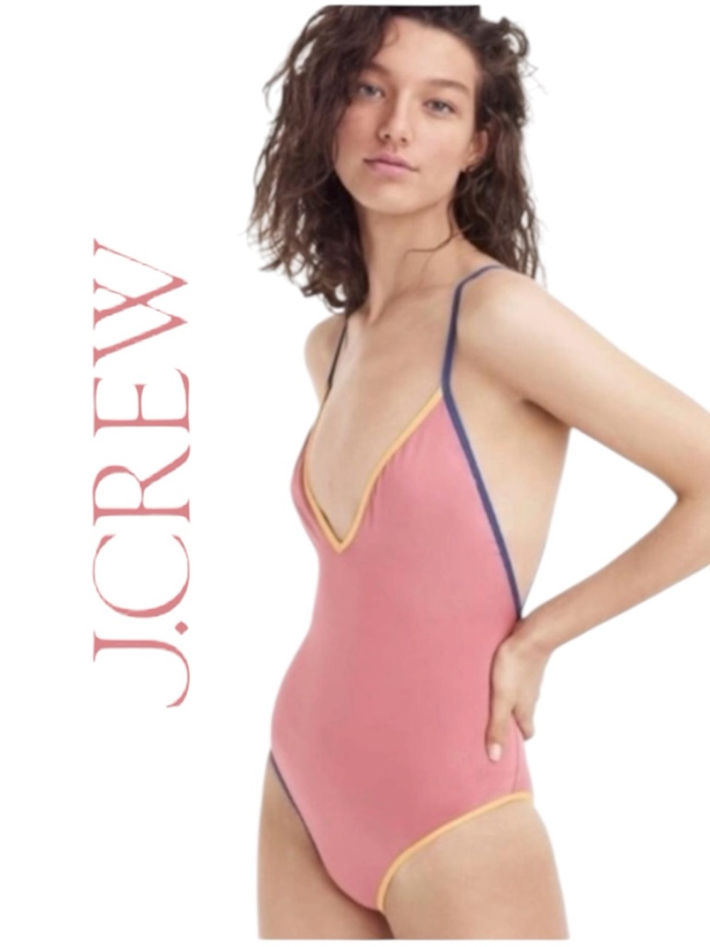 J.Crew Playa Montauk Cross-Back One-Piece Swimsuit "Vintage Pink" • Size XS